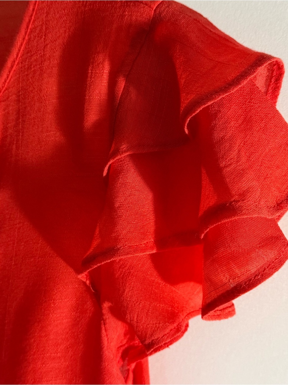 NWT Nanette Lepore | Poppy Red Tiered Ruffle Sleeve Blouse M - Picture 3 of 8